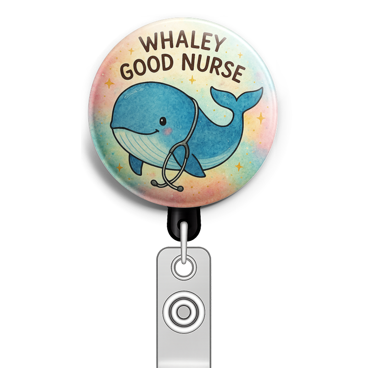 Custom Design – A whale wearing a stethoscope in front of an ocean backgroun… - Topper