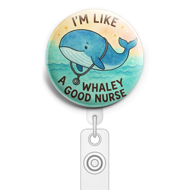 Custom Design – A whale wearing a stethoscope in front of an ocean backgroun… - Topper