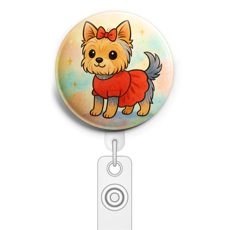 Custom Design – Dog is wearing a red Christmas dress - Topper