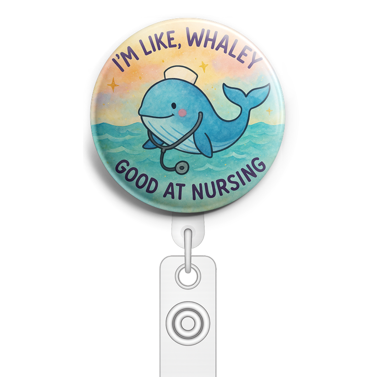 Custom Design – A whale wearing a stethoscope in front of an ocean backgroun… - Topper