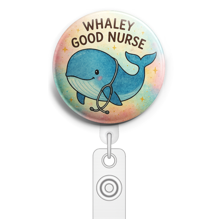 Custom Design – A whale wearing a stethoscope in front of an ocean backgroun… - Topper