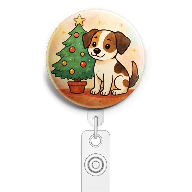 Custom Design – My dog by a Christmas tree - Topper