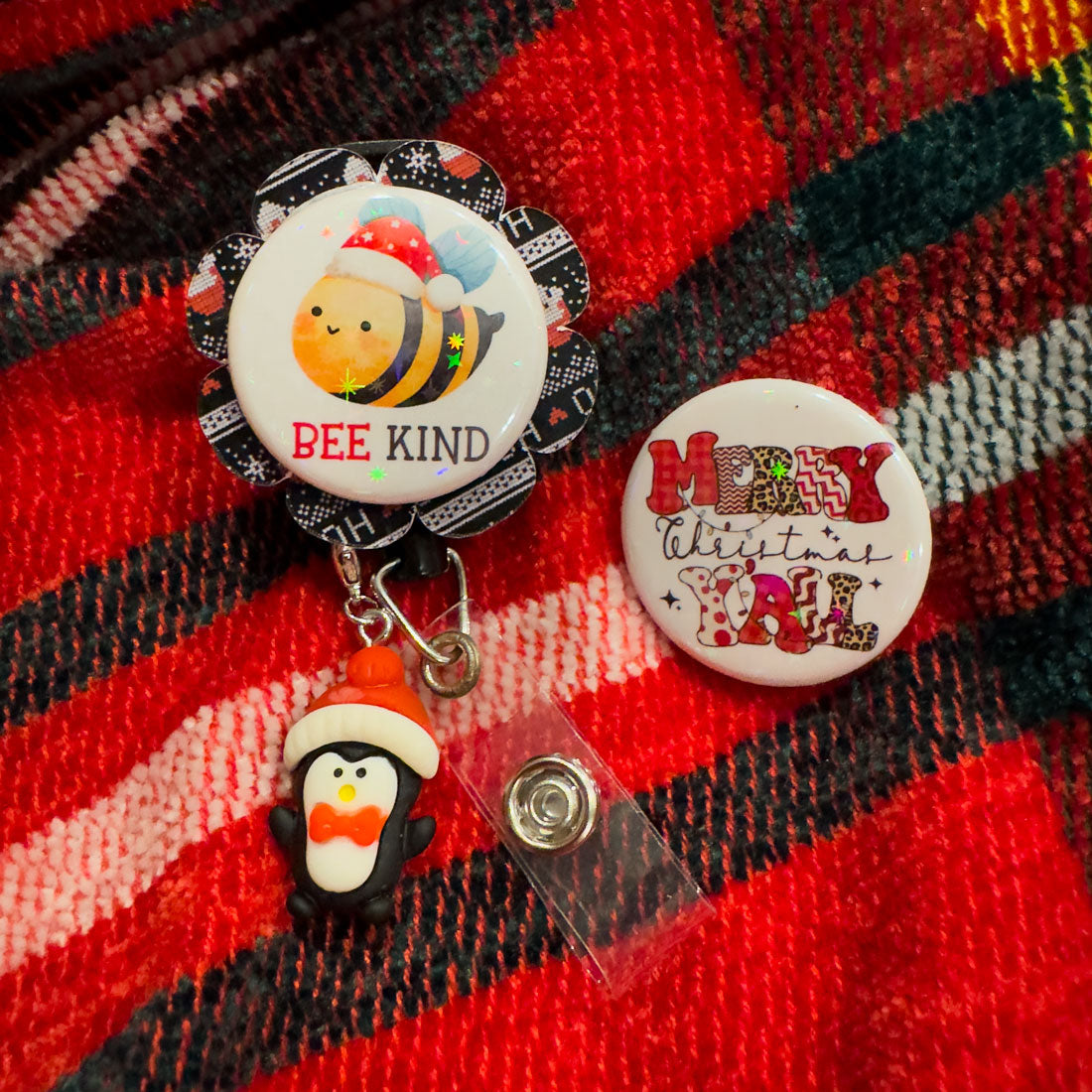 Bee Kind Santa Swapfinity Retractable ID Badge Reel Bundle -  - Topperswap