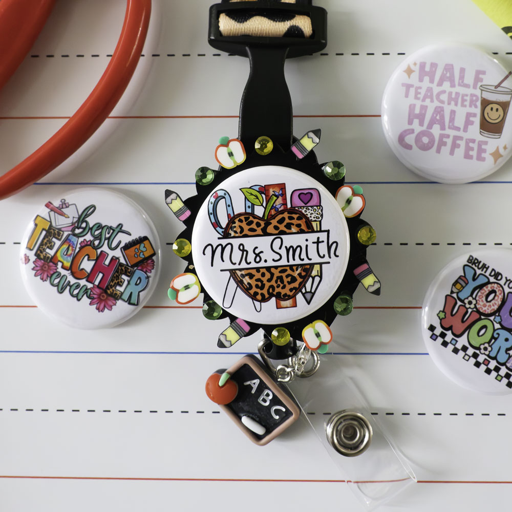 ABC Chalkboard Teacher Badge Reel Add-on -  - Topperswap