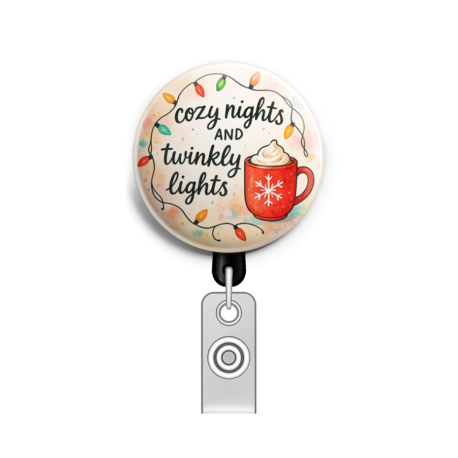 Custom Design – the saying "cozy nights and twinkly lights" with Christmas l… - - Topperswap