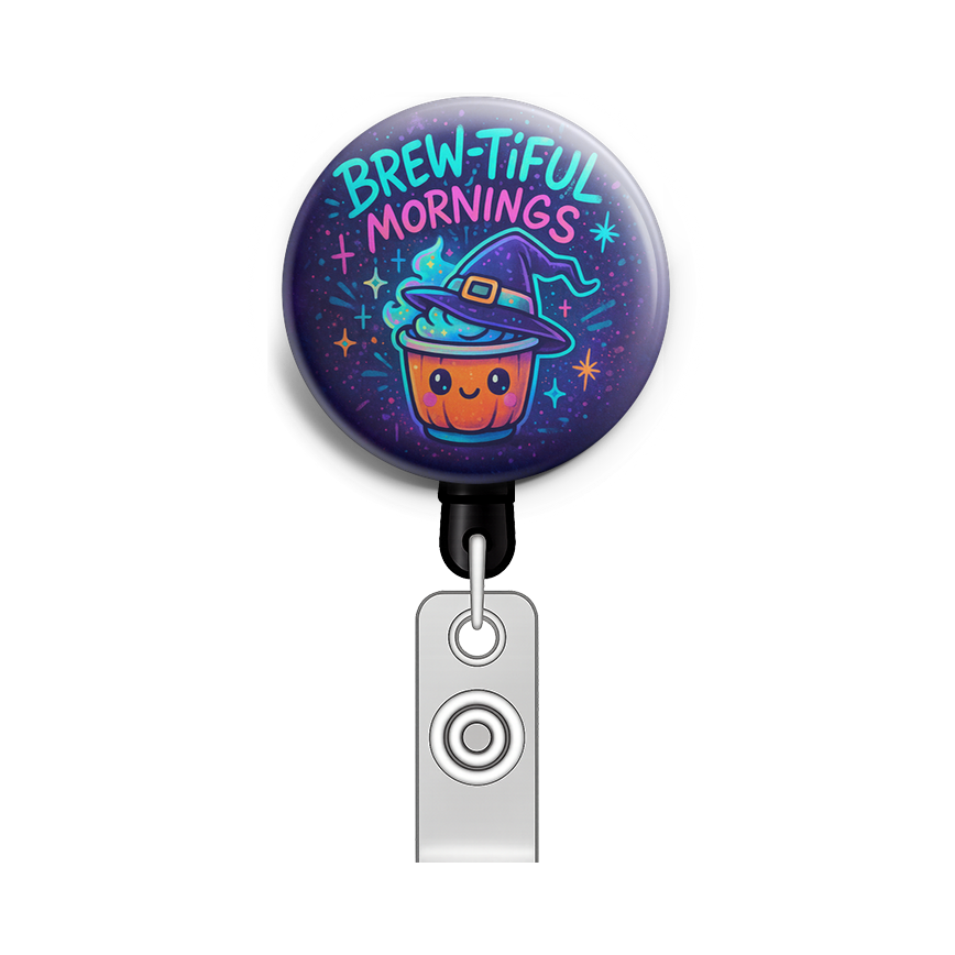 Custom Design – Pumpkin spice latte with witch hat with text 'Brew-tiful Mor… - - Topperswap