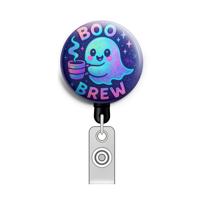 Custom Design – Smiling ghost holding coffee with text 'Boo Brew' - - Topperswap
