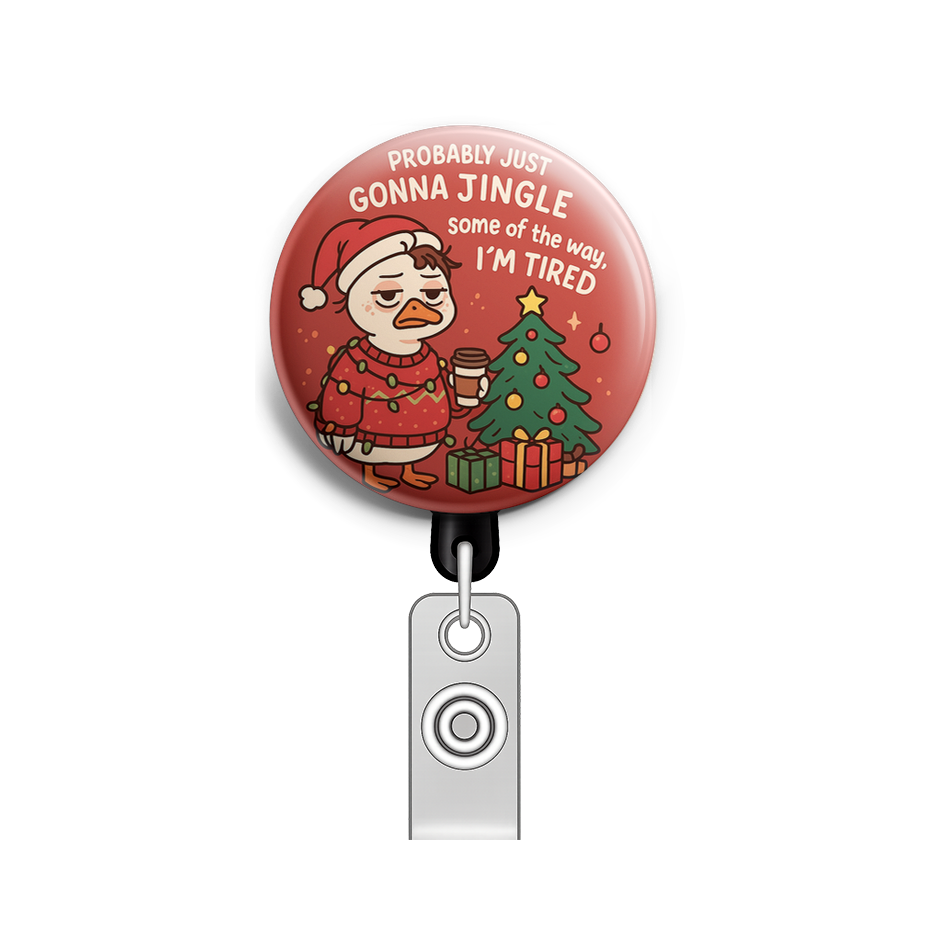 Custom Design – A tired, grumpy cartoon goose wearing a Santa hat, wrapped i… - - Topperswap