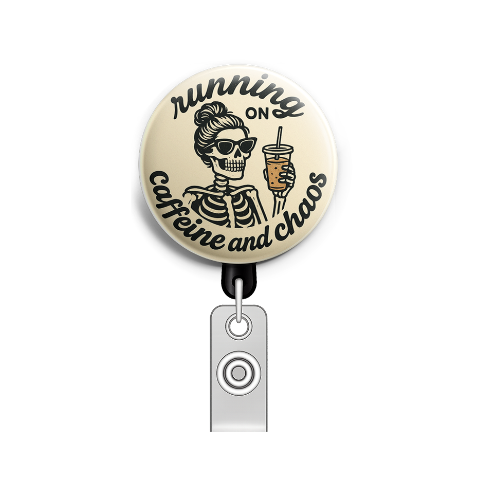 Custom Design – Skeleton with a travel iced coffee with text that says “runn… - - Topperswap