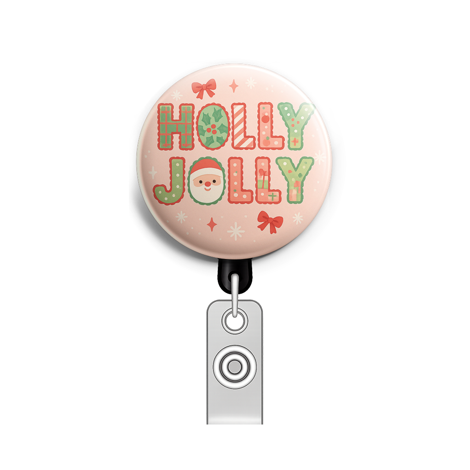 Custom Design – The words “HOLLY JOLLY” written in big, bold patchwork lette… - - Topperswap