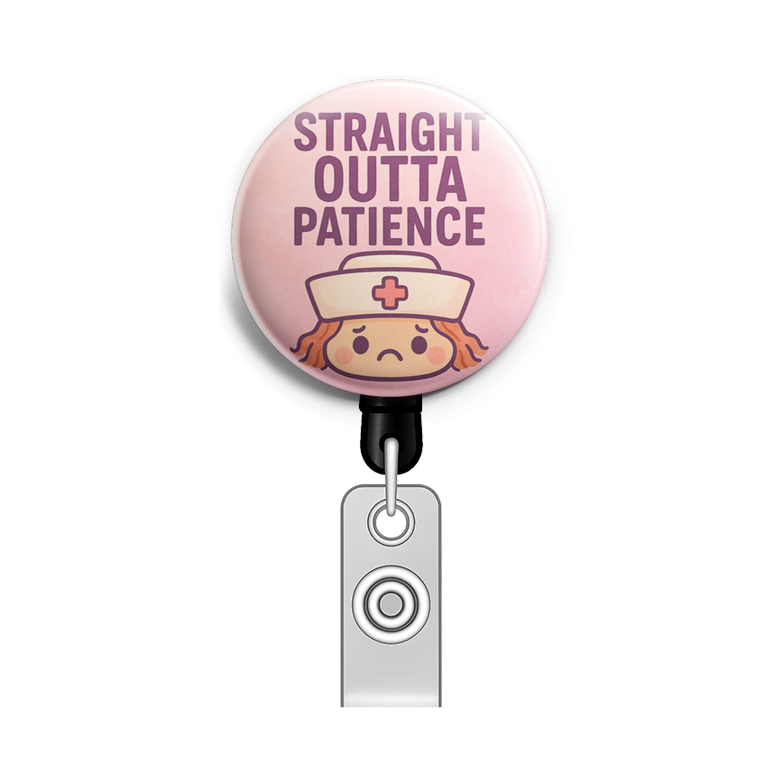 Custom Design – "Straight Outta Patience" with a frazzled nurse cap - - Topperswap