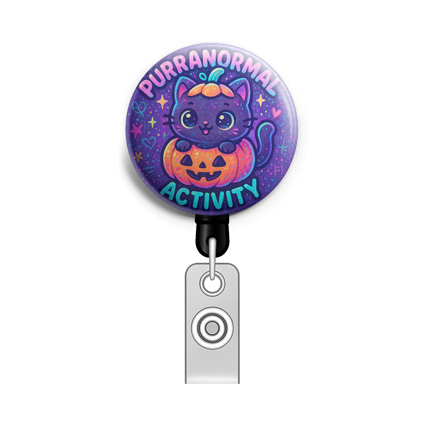 Custom Design – Cat in a pumpkin costume with text 'Purranormal Activity' - - Topperswap