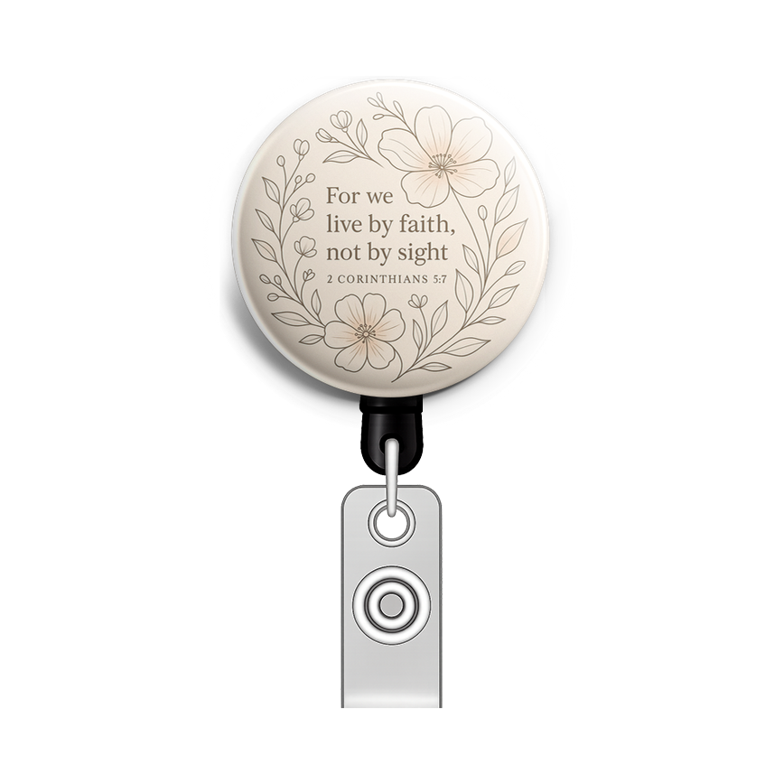 Custom Design – Beautiful floral design with the text, "For we live by faith… - - Topperswap