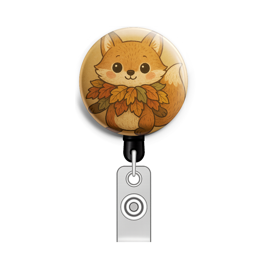 Custom Design – A fox wearing a scarf made of colorful autumn leaves - - Topperswap