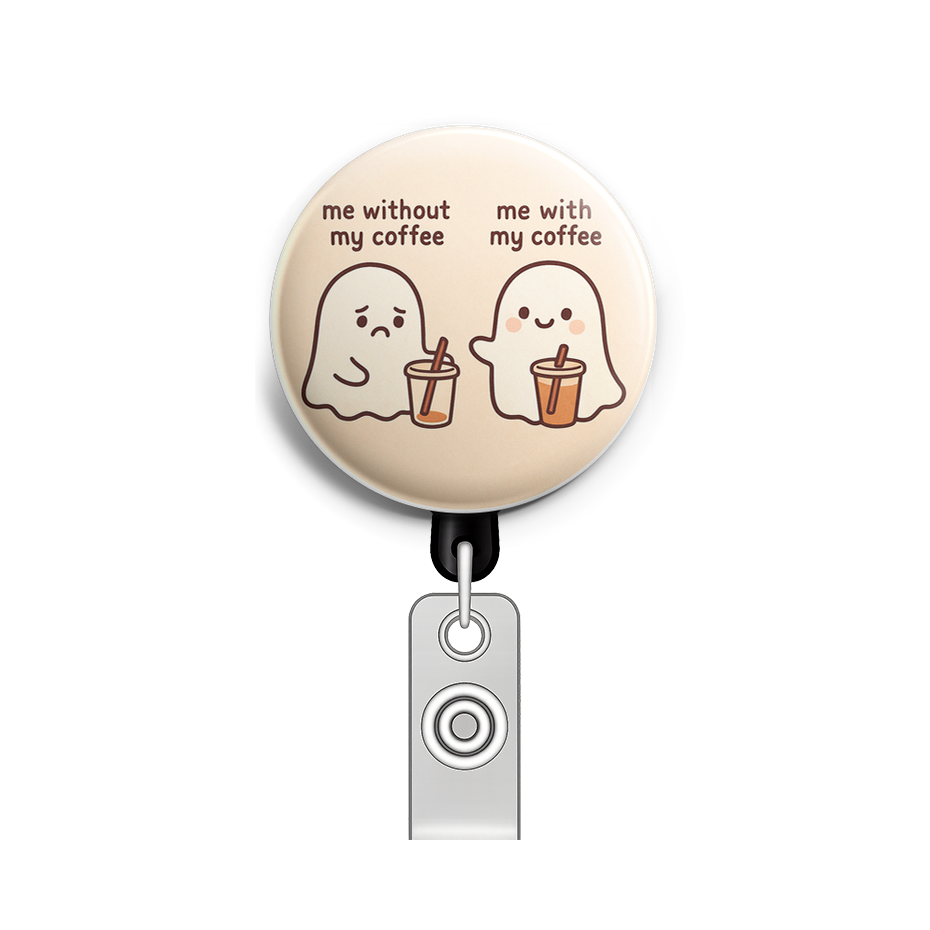 Custom Design – Before and After: sad and angry ghost with empty iced coffee… - - Topperswap