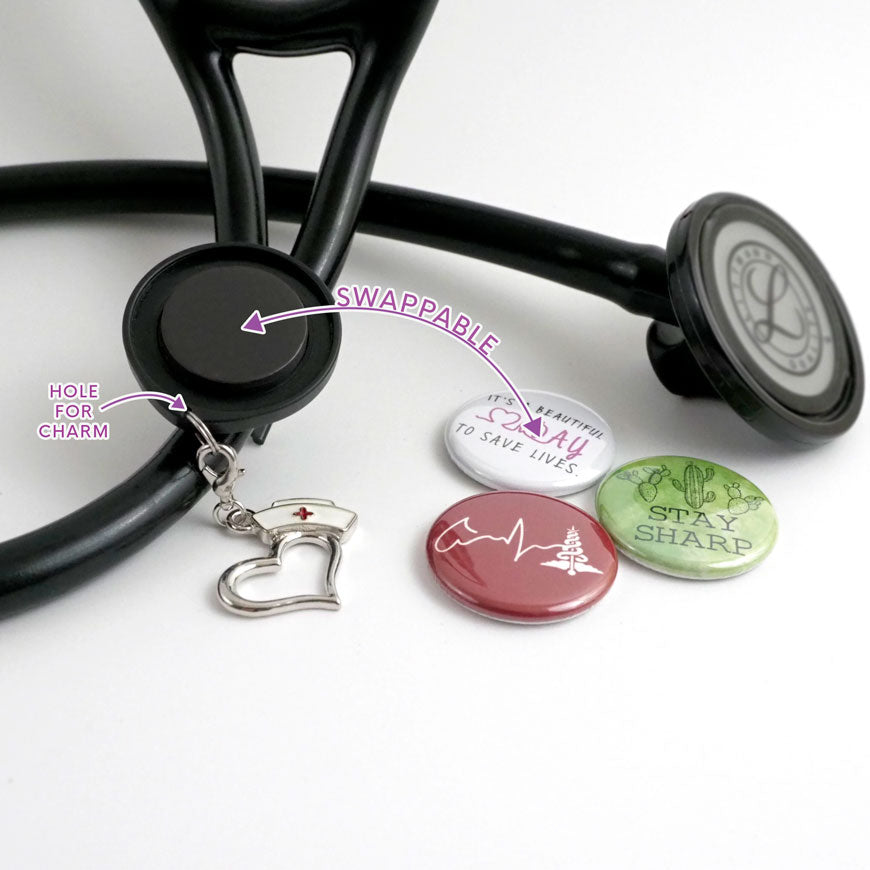 Rockin Nurse Life - Skeleton Stethoscope Tag -  - Topperswap