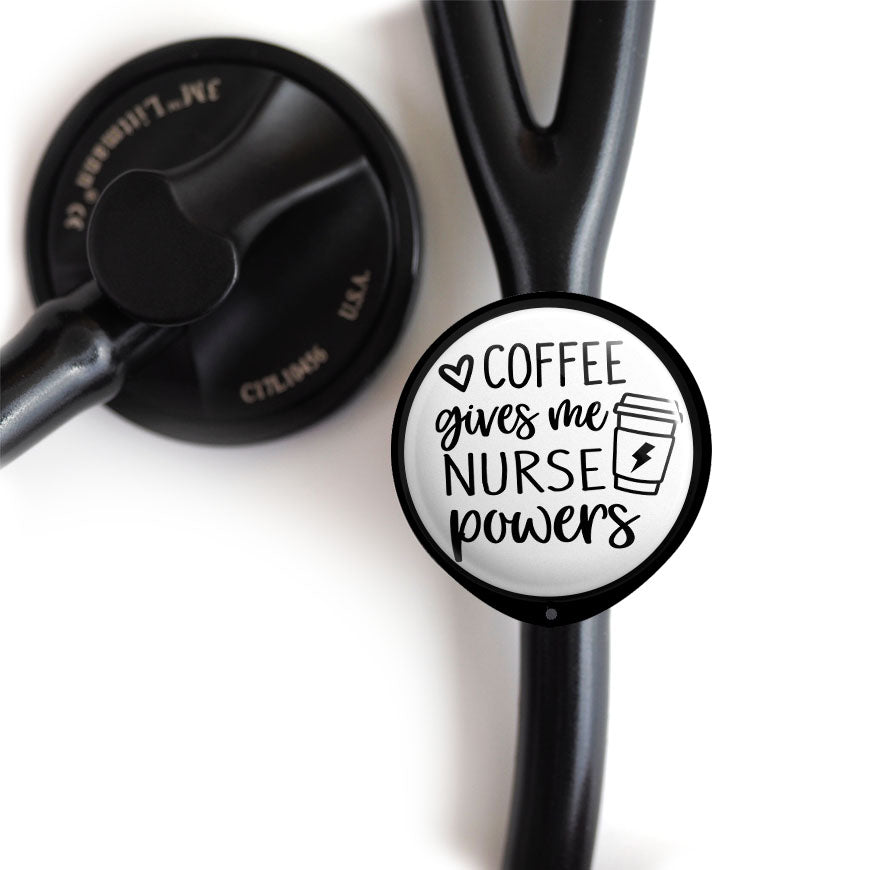 Coffee Nurse Powers Stethoscope ID Tag -  - Topperswap