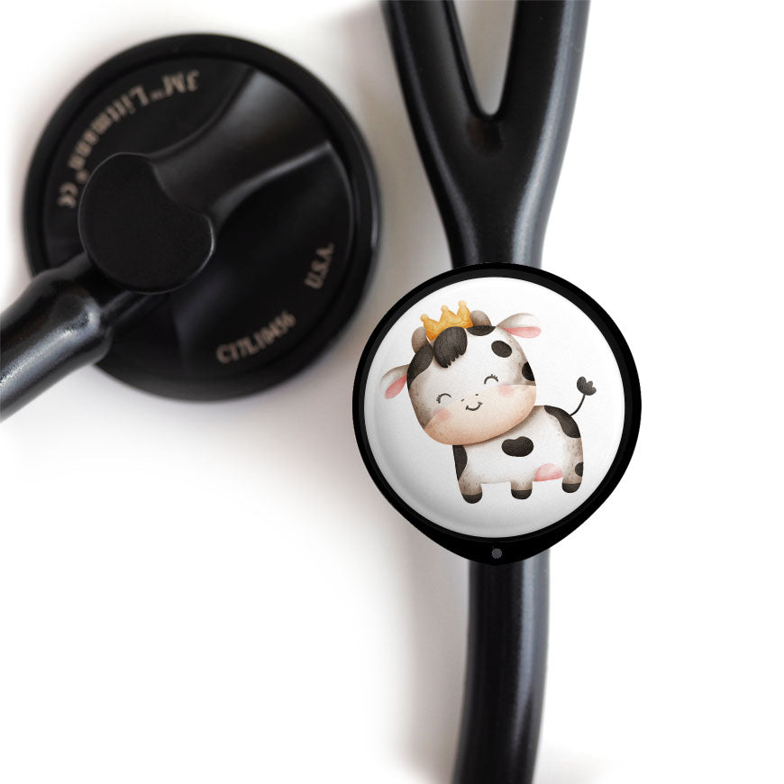 Crowned Cow Stethoscope ID Tag -  - Topperswap