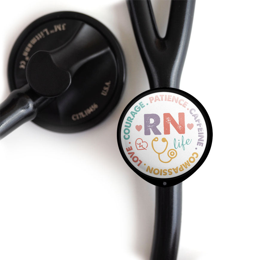 RN Courage Patience Caffeine Stethoscope ID Tag -  - Topperswap