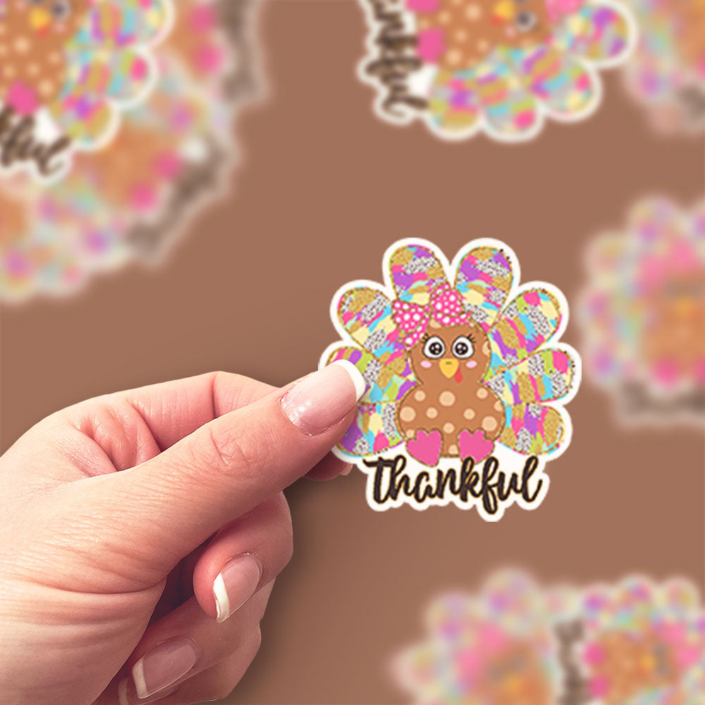 Thankful Turkey Cutie Sticker - Classic Shine - Topperswap