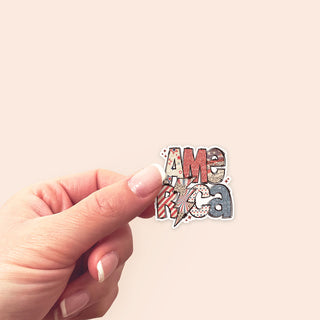 America Retro Rock n Roll Sticker