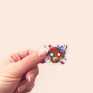 Firecracker Patriotic Cow Sticker