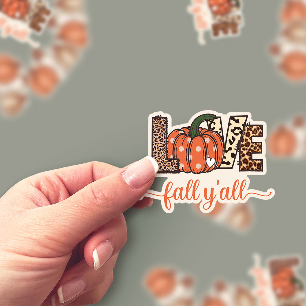 Love Fall Y'all Sticker - Classic Shine - Topperswap