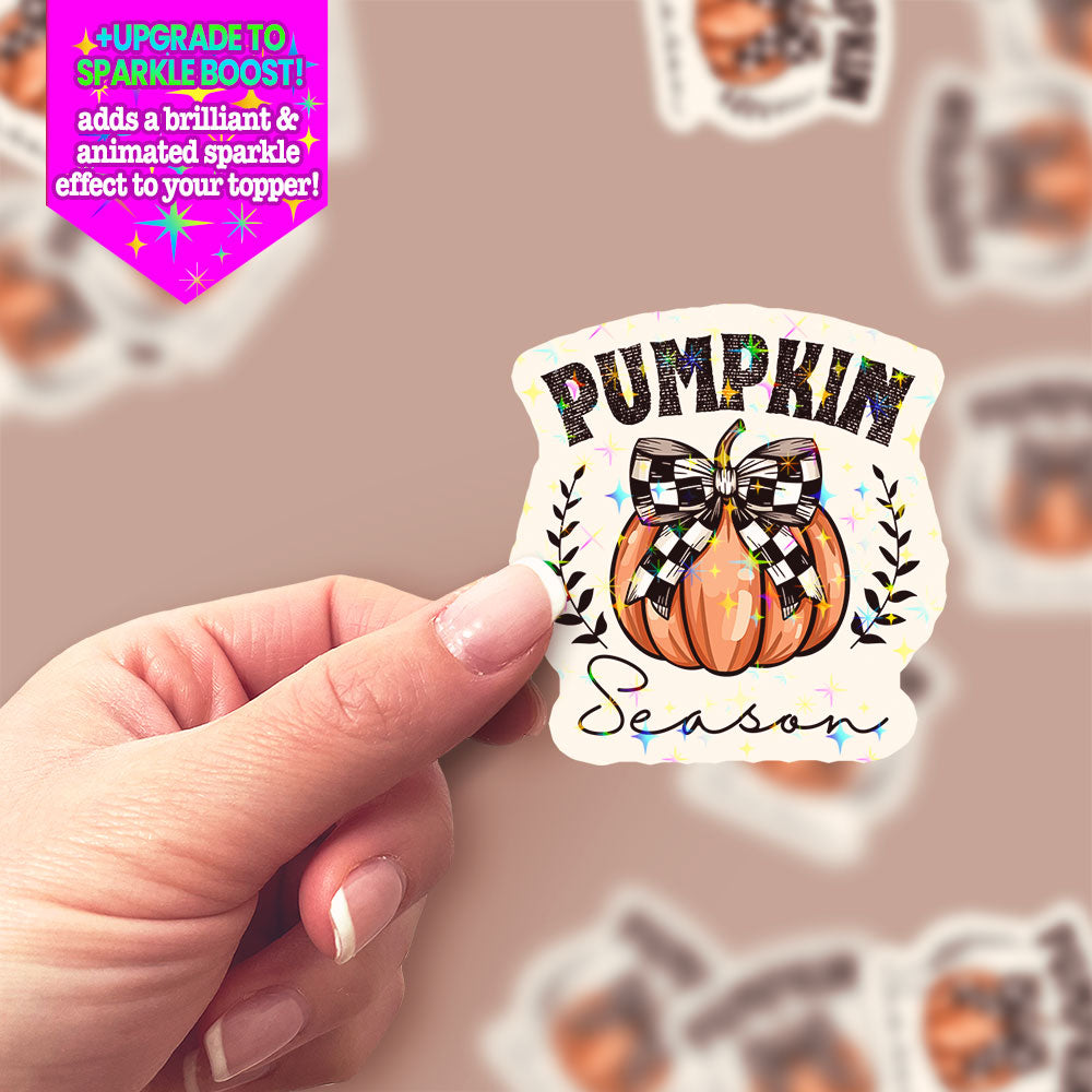 Buffalo Check Pumpkin Sticker - Make it Sparkle - Topperswap