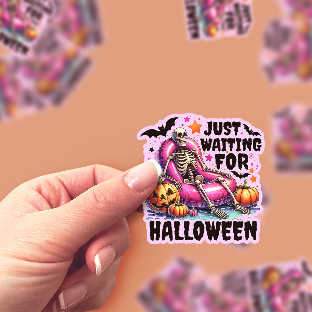 Just Waiting for Halloween Sticker - Classic Shine - Topperswap