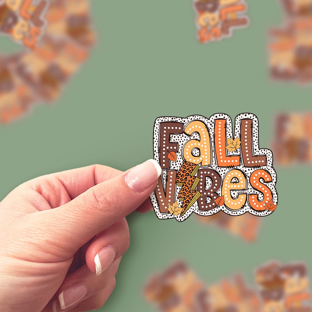 Fall Vibes Leopard Sticker - Classic Shine - Topperswap