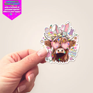 Easter Cow with Bunny Ears Sticker