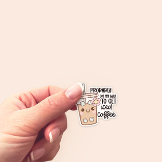 On My Way to Iced Coffee Sticker