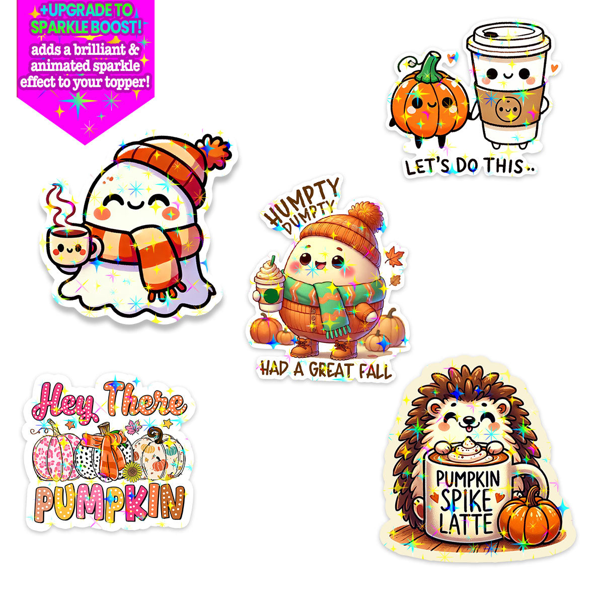 Humpty’s Fall Fun Sticker 5-Pack - Make Them Sparkle - Topperswap