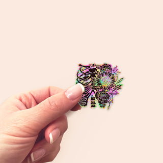 Neon Ribcage X-Ray Floral Sticker