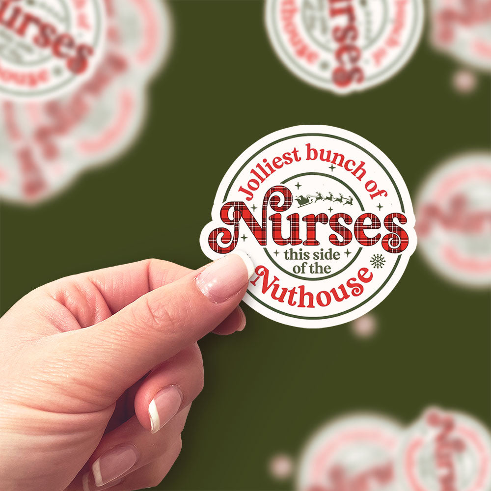 Jolliest Bunch of Nurses Sticker - Classic Shine - Topperswap