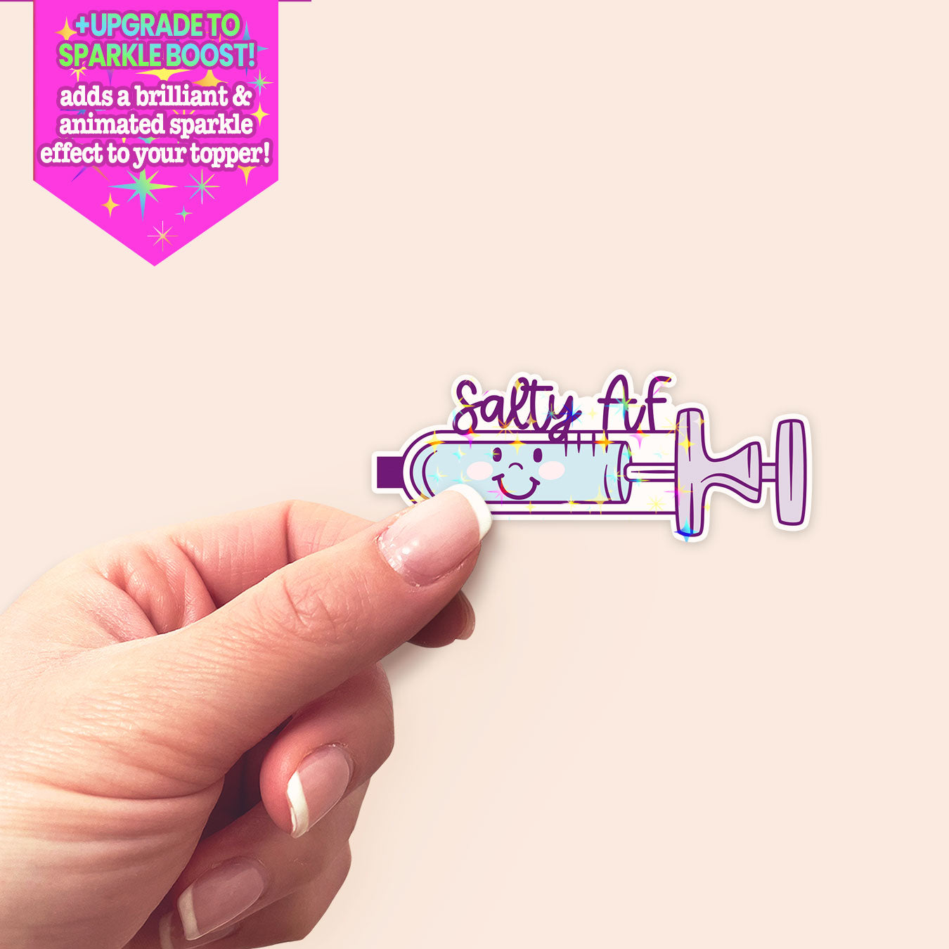 Salty Syringe Sticker - Make it Sparkle - Topperswap