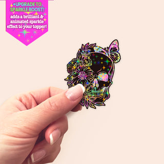 Floral Skull X-Ray Radiologist Sticker