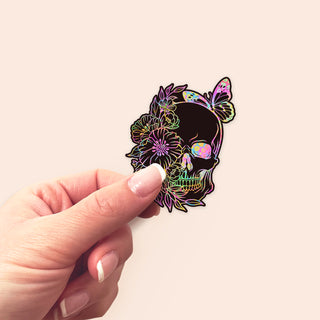 Floral Skull X-Ray Radiologist Sticker