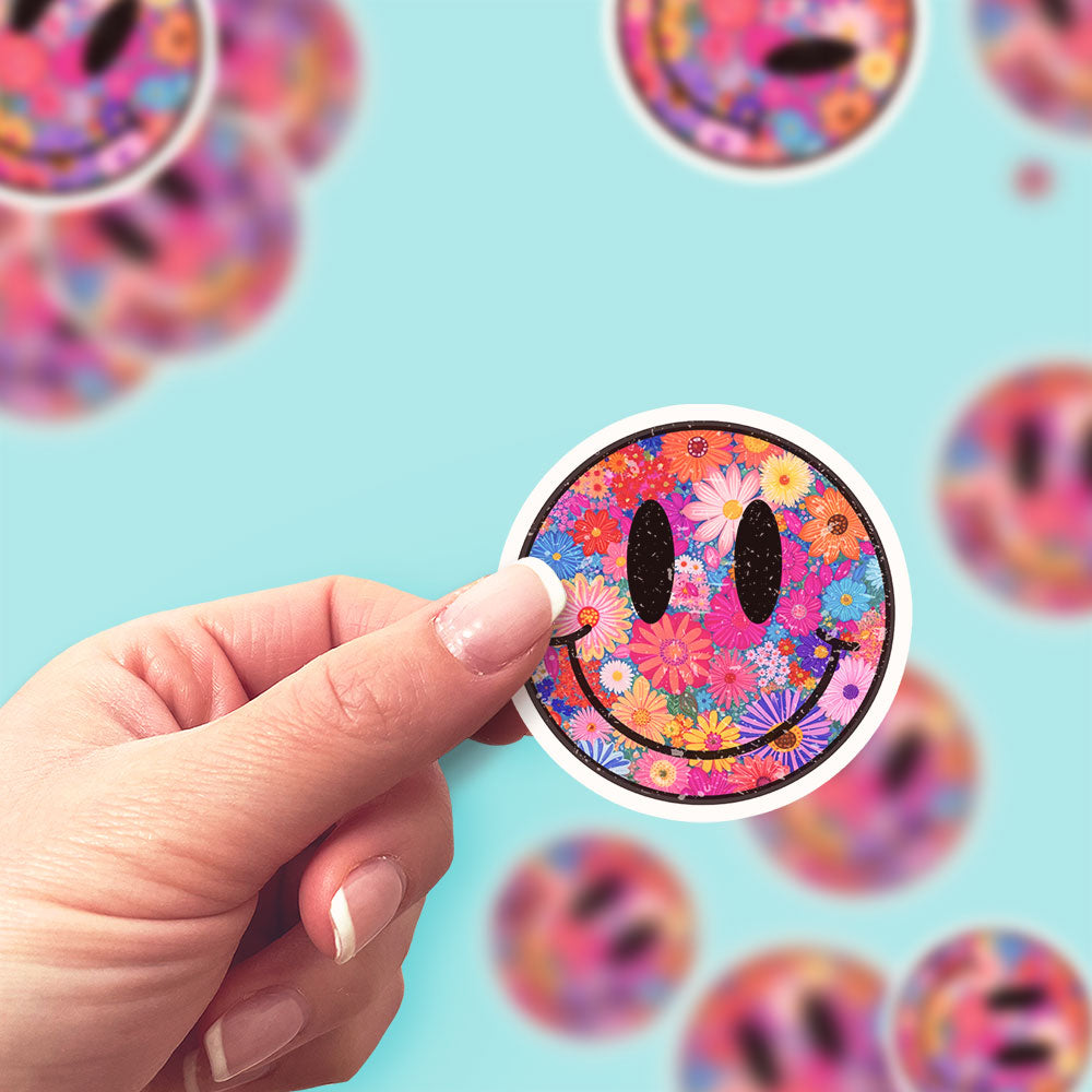 Flower Power Smile Sticker - Classic Shine - Topperswap