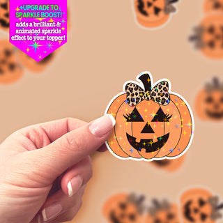 Leopard Glam Pumpkin Sticker