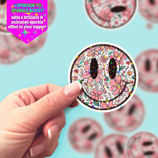 Floral Smiley Sticker