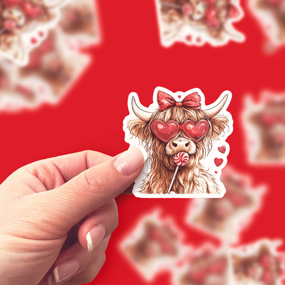 Sweetheart Highland Cow Sticker