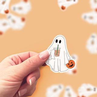 Iced Boo Latte Ghost Sticker