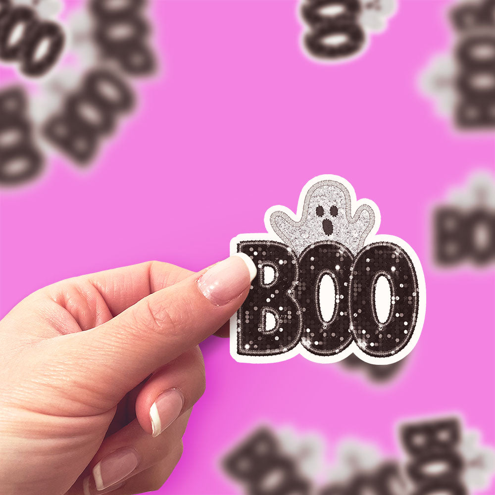 Boo-tiful Glitter Ghost Sticker - Classic Shine - Topperswap