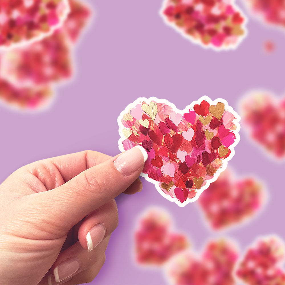 Brushed Heart Confetti Sticker