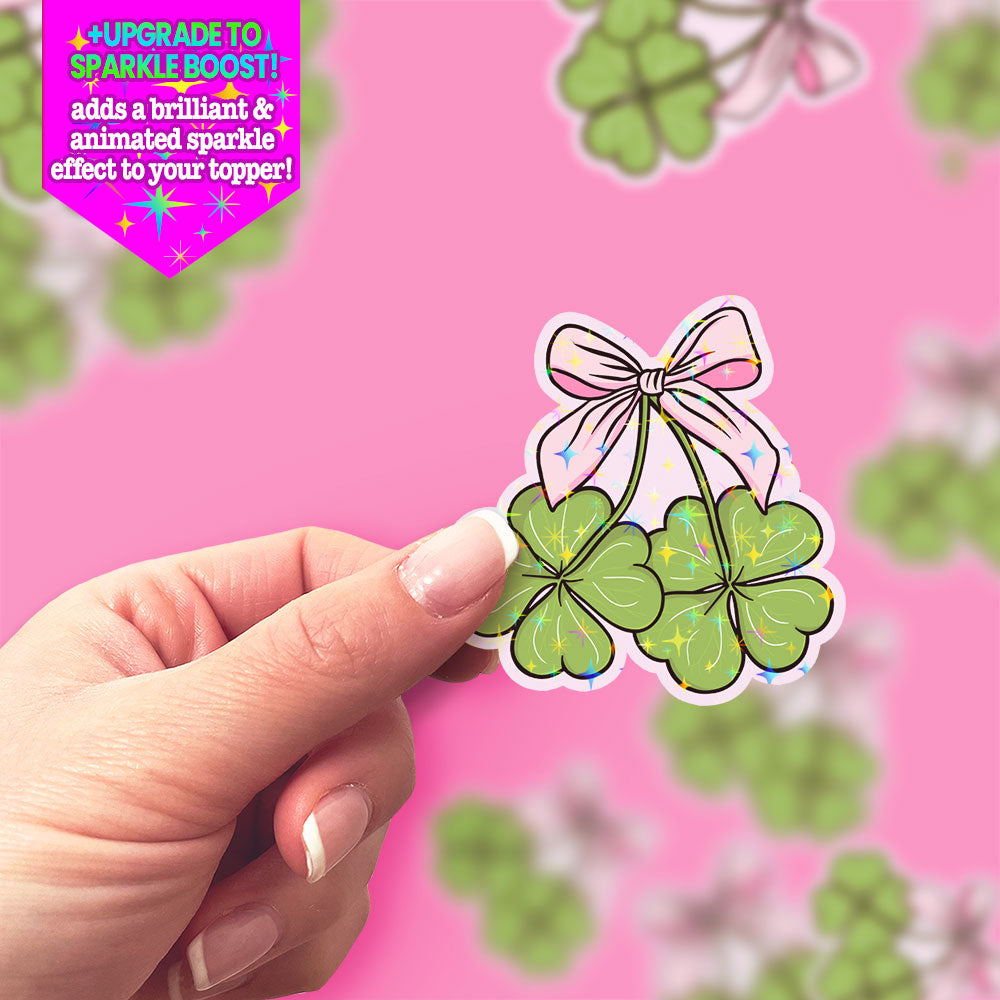 Shamrock Bow Sticker - Make it Sparkle - Topperswap