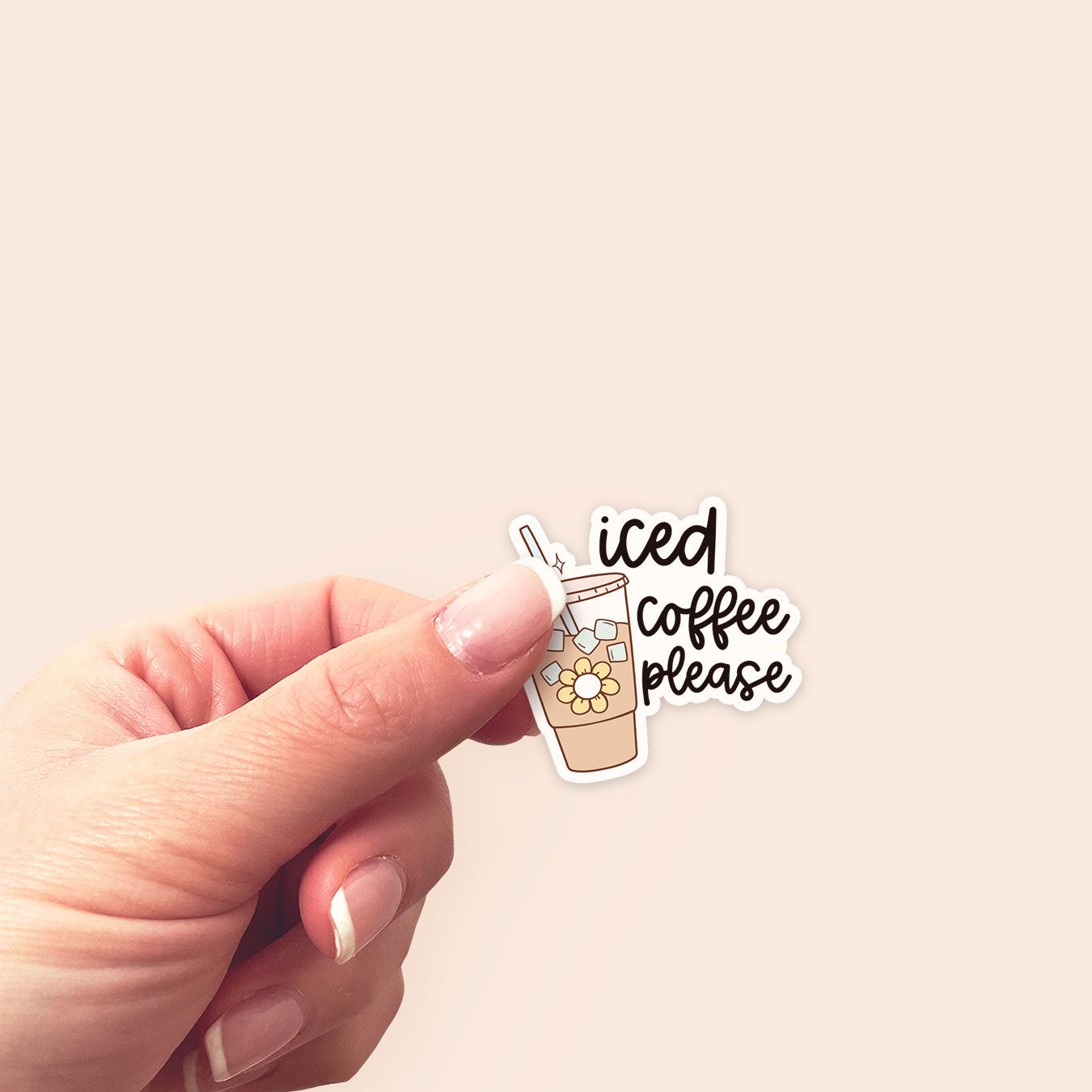 Iced Coffee Please Sticker - Classic Shine - Topperswap