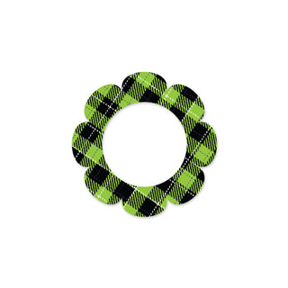 Neon Green and Black Plaid Flower  Swapper