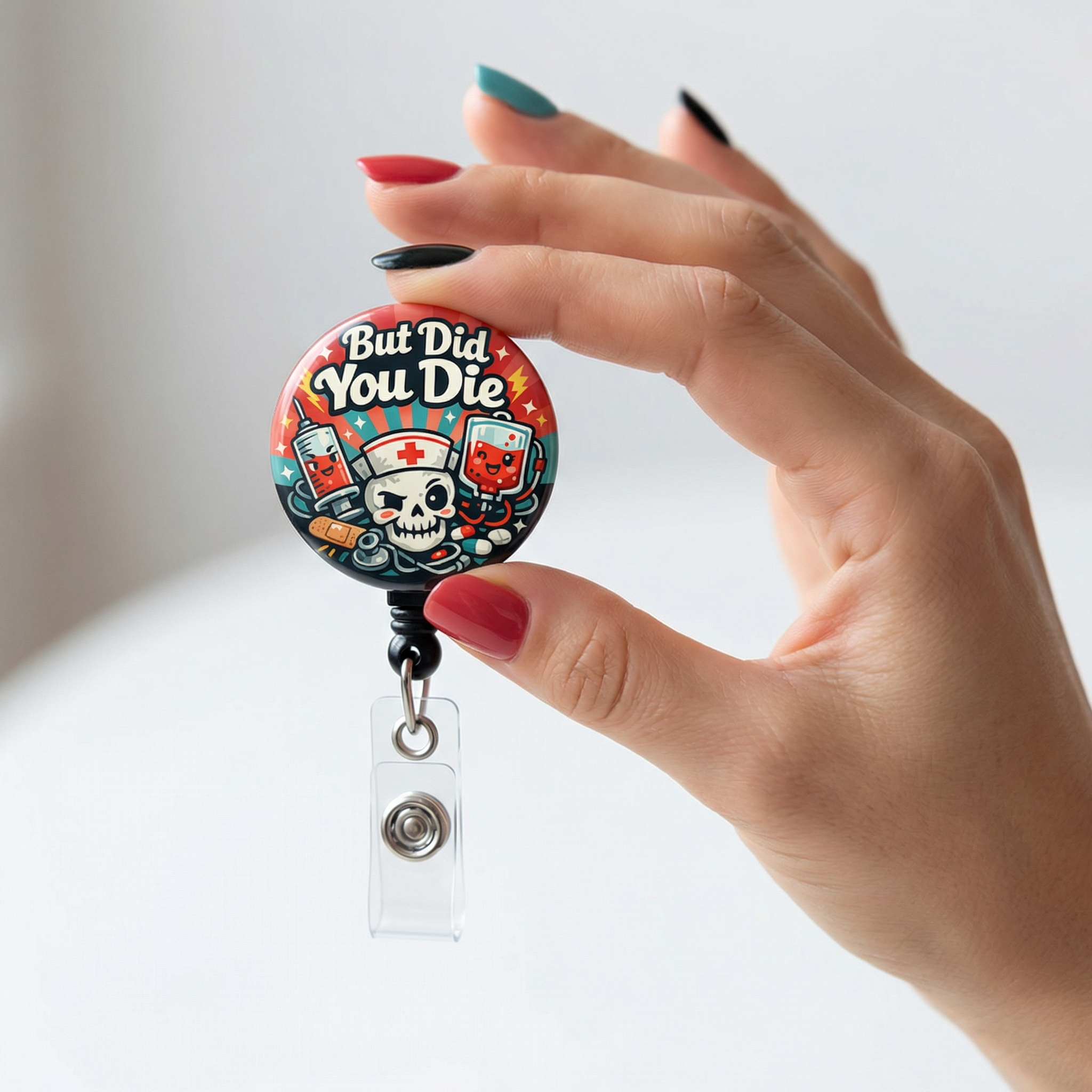 But Did You Die Swapfinity Retractable ID Badge Reel - - Topperswap