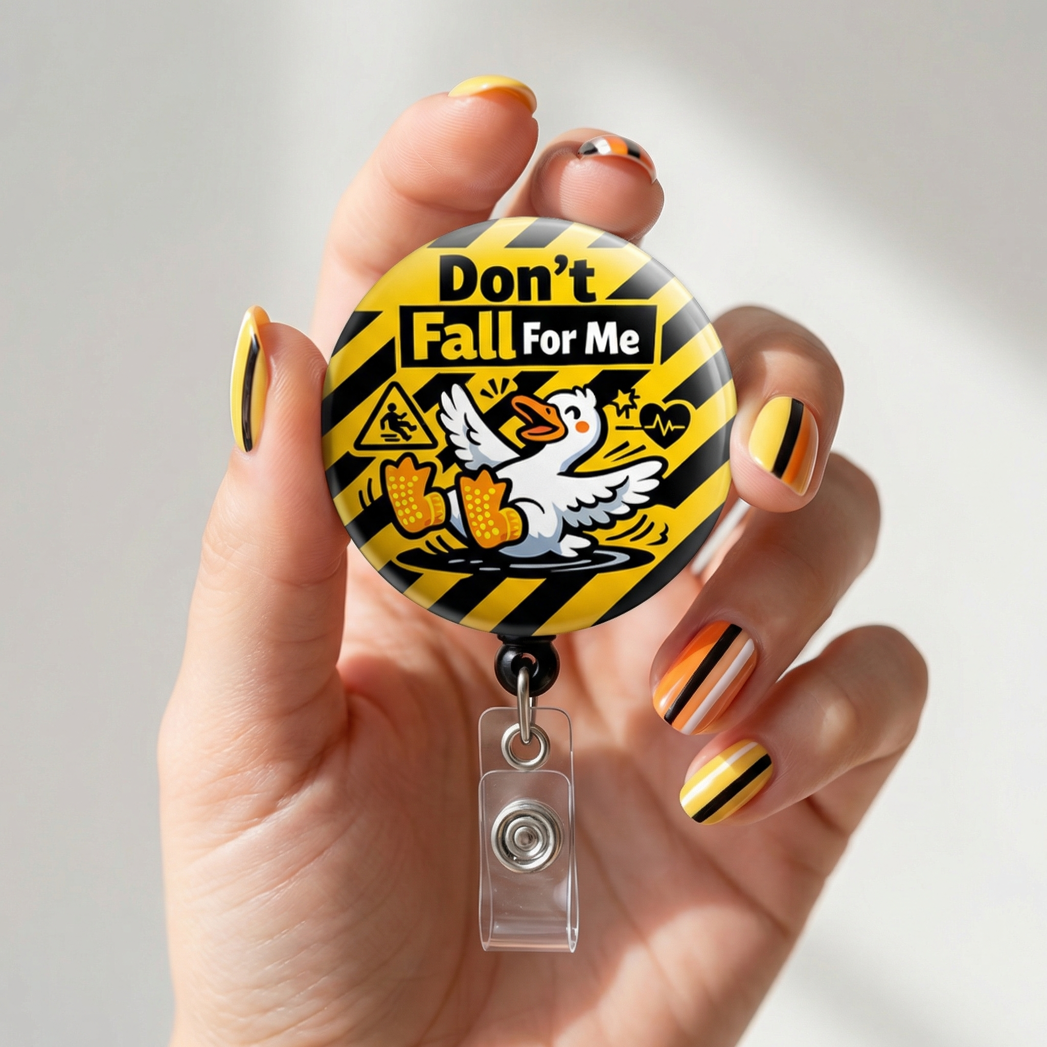 Don't Fall For Me Swapfinity Retractable ID Badge Reel - - Topperswap